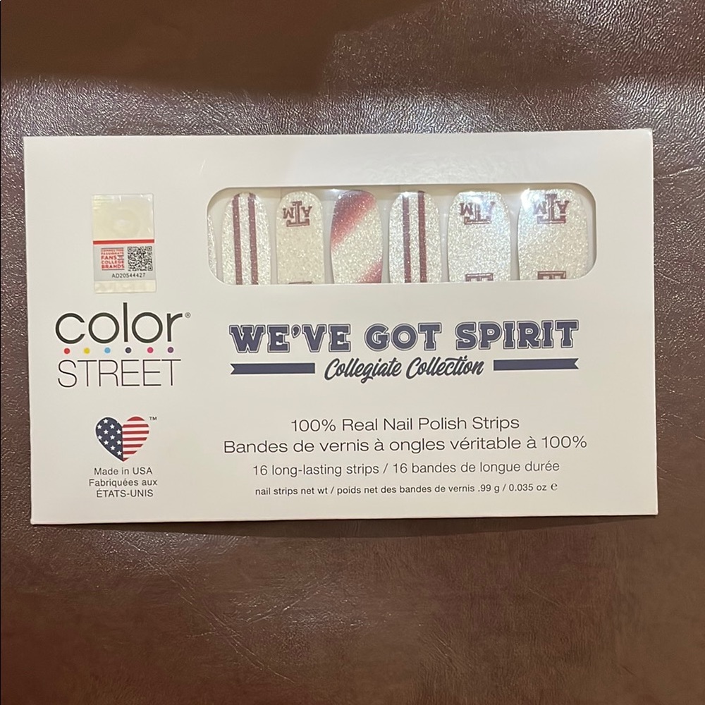 Color Street We've Got Spirit Nail Strips - Maroon and White
